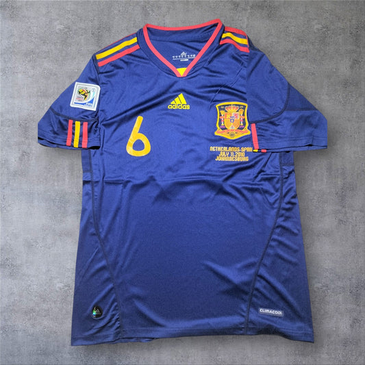 Iniesta 8 Spain Away 2010 World Cup Final retro football shirt