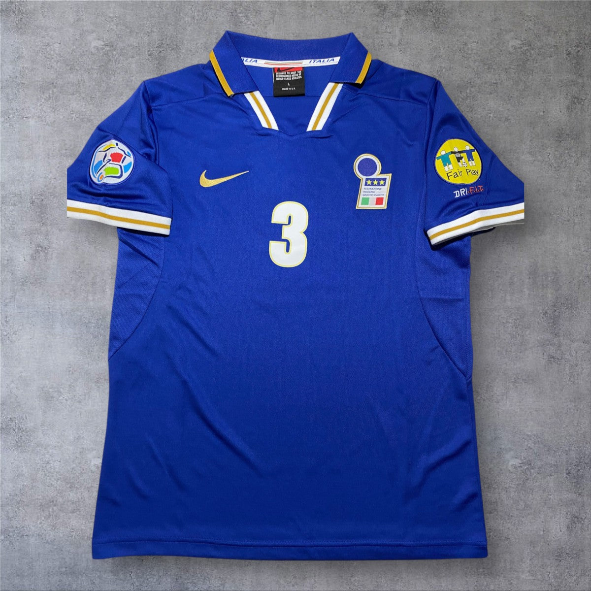 Maldini 3 Italia Euro 1996 retro football shirt