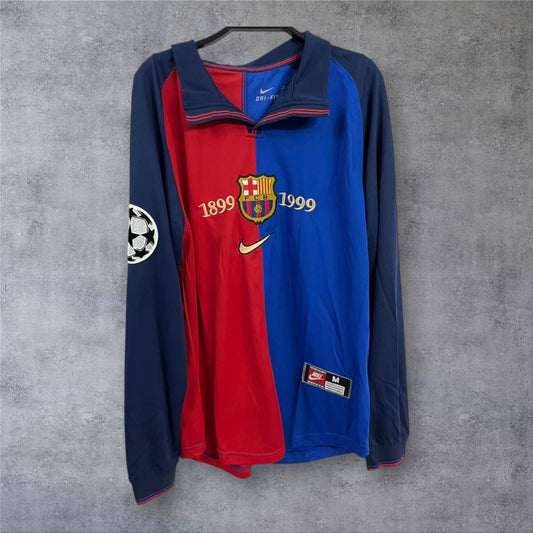 Figo 7 Barcelona 1998/1999 Home Champions League retro football shirt
