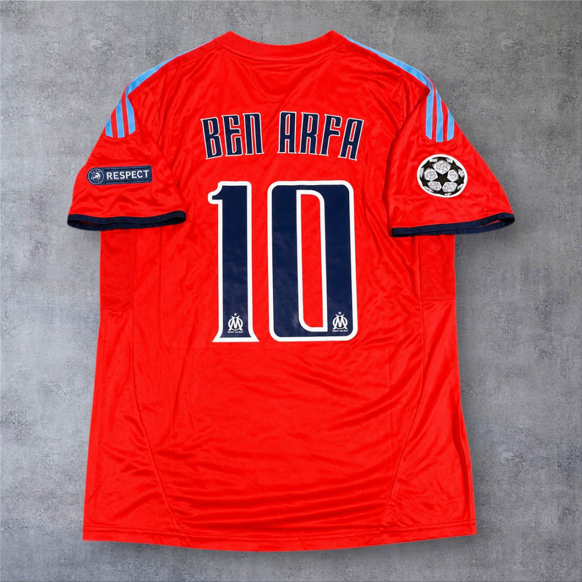 Camisola de futebol A minha loja do Marselha 2011/12, vermelha, com nome Ben Arfa e número 10 nas costas