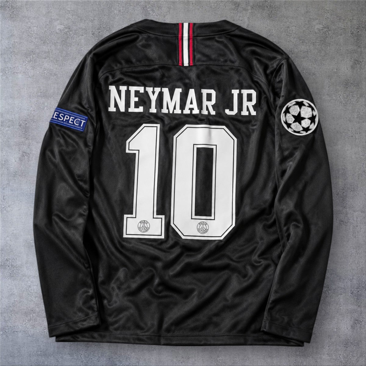 Camisola de futebol preta A minha loja do PSG 2018/19 com o nome Neymar Jr e o número 10 nas costas