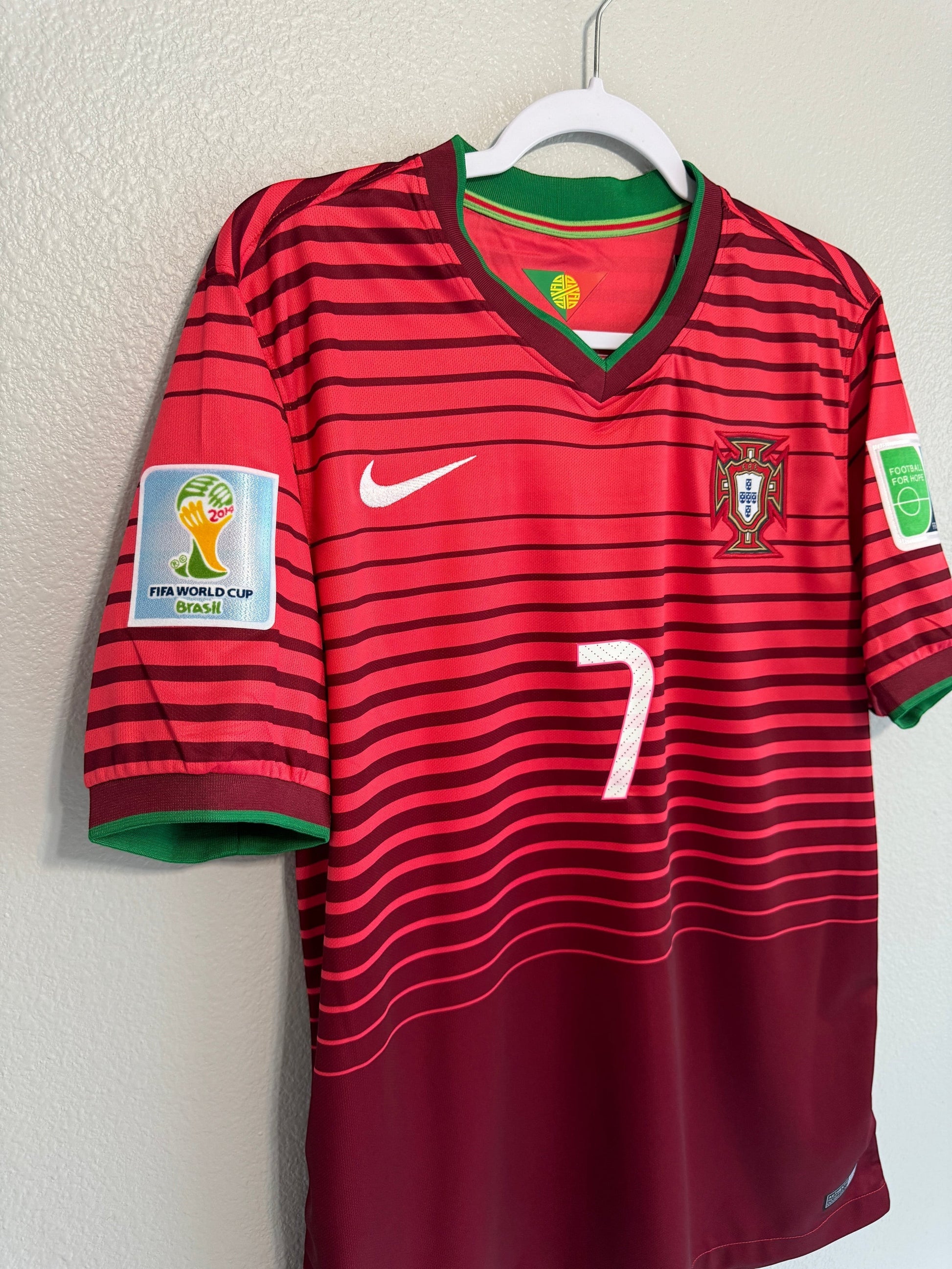 Ronaldo 7 Portugal Home 2014 World Cup retro football shirt