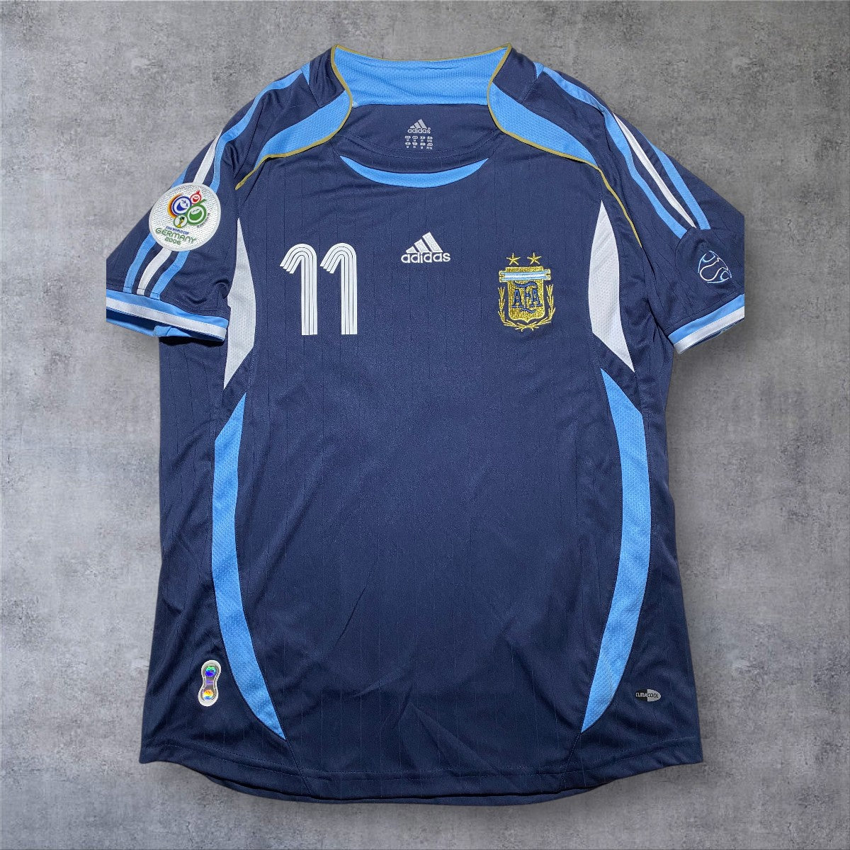 Tevez 11 Argentina Away 2006 World Cup retro football shirt