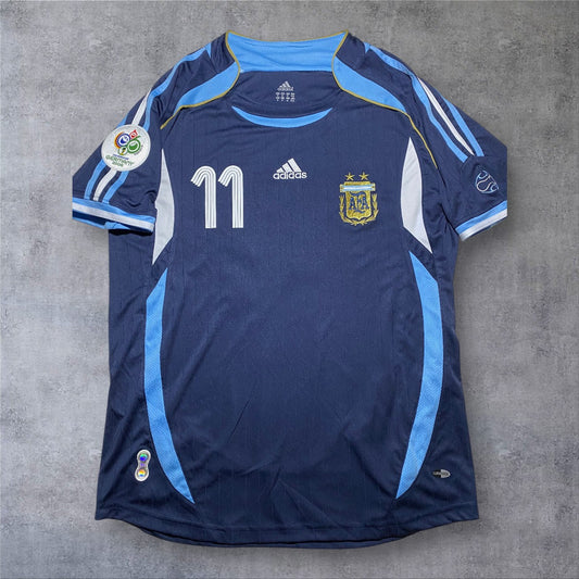 Tevez 11 Argentina Away 2006 World Cup retro football shirt