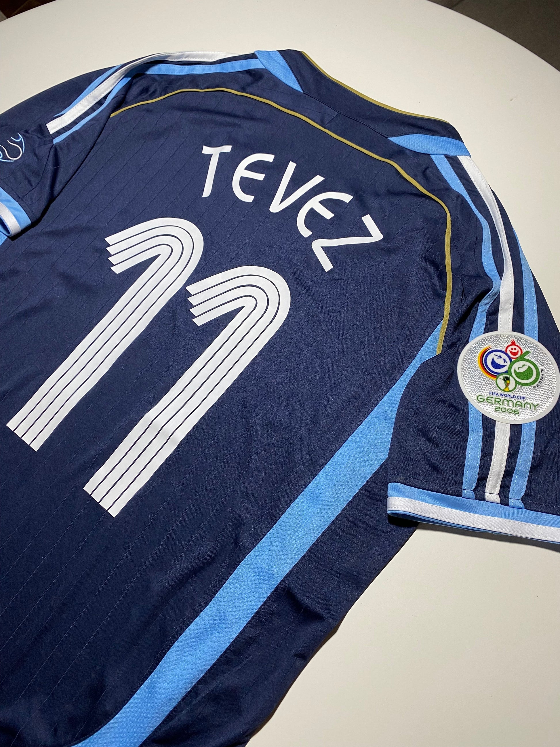 Tevez 11 Argentina Away 2006 World Cup retro football shirt